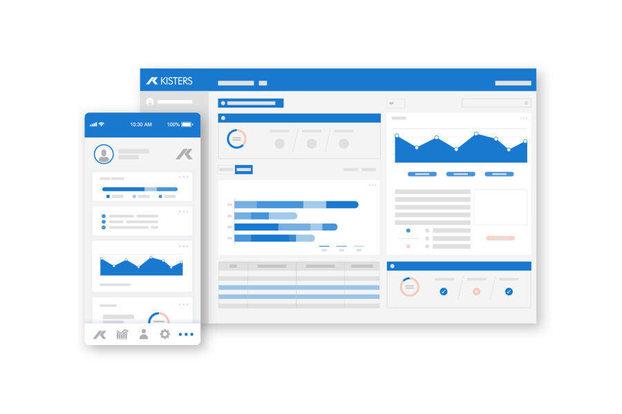 Mock-up of a KISTERS software application.